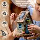 Fairy Garden Kit – 11-Piece Fairy House Set - 7.1" High Fairy House for Outside with Open Door & Solar Light, Fairy & Dog Figurines, Mushrooms & Miniature Accessories – Outdoor Decor Gift