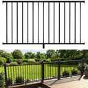 42 in. H x 6 ft. Heavy Duty BH Aluminum Straight Picket Railing, Porch and Deck Railing Kit Supports Up to 800 Lbs, IBC Compliant and Certified, AAMA2604 Powder Coating, Textured Black