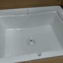 Lordear Vessel Sink Rectangle 19 Inch Bathroom Sink,Rectangular Modern Above Counter Bathroom Sinks White 19x15 Inch Porcelain Ceramic Vessel Vanity Sink Art Basin