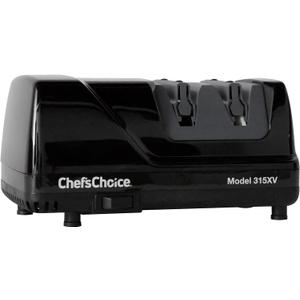 Chef'sChoice Electric Knife Sharpeners Diamond Hone with 100-Percent Diamond Abrasives and Precision Angle Guides with XV Technology for 15-Degree Straight-Edge and Serrated Knives, 2-Stage, Black