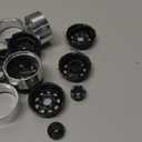 INJORA 1.0 Beadlock Wheel Stamped Steel Beadlock Deep Dish 1.0" Wheels for 1/18 TRX4M Axial AX24 SCX24 Gladiator Deadbolt Bronco C10 JLU Upgrade Parts(Black)