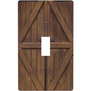 Faux Wooden Printed Farmhouse Rustic Light Switch Cover Plates Decorative Single Toggle Wall Plate, 1 Gang Lightswitch Cover