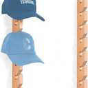 2 Pack Beech Wood Hat Rack for Wall – 10 Hooks Baseball Cap Organizer | Vertical Hats Hooks & Display Holder Storage for Entryway, Bedroom | Durable Wall-Mounted Hat Hanger | Ideal Gift
