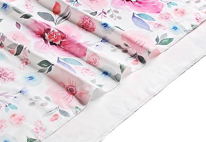 Baby Receiving Blanket Swaddle Blanket Newborn Wrap Swaddle Headband Set -Bloom Flower Pattern