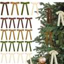 Glitinsel 24 Pcs Velvet Bows Christmas Tree Ornaments Vintage Velvet Ribbon Bows for Tree Garland Wreath Indoor Xmas Decorations(5 x 7 InchWidth of 1",Brown,Khaki,Beige,Moss Green) : Home & Kitchen