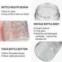 BEWAVE Vintage Glass Jar, 24oz Food Storage Containers Clear Mason Jars With Airtight Lid for Kitchen Counter,Coffee, Tea, Sugar, Candy, 2 Pack