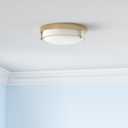 Flush Mount Light Fixture, 12 inch 2-Light Modern Ceiling Light with Brass Gold Finish for Hallway Kitchen Laundry Bedroom, 4822-BB