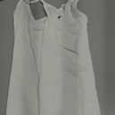 BLENCOT Women Summer Tank Tops Casual V Neck Strappy Loose Beach Sleeveless Shirts Blouses (Medium, White)