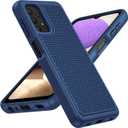 JXVM for Galaxy A32-5G Phone Case: Samsung A32 5G Military Grade Drop Protection, 14ft Drop Tested, Screen Protector Included, Anti-Slip Textured, TPU+PC Dual Layer Shockproof Cover (Navy Blue)