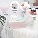 COMFY-HOMI 13" x 8.5" x 5.1" Storage Baskets for Organizing | Cotton Rope Woven Basket | Toy Storage Bin Box | Basket for Shelves, Closet Organizer Bin, Decorative Closet Shelf, 3 Pack, white/pink
