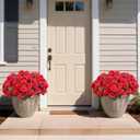 12 Pcs Artificial Flowers for Outdoors, Faux Silk Geraniums Flowers UV Resistant Fake Flowers Outdoor Plants for Front Porch Yard Patio Garden Home Decor (12, Red)
