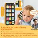 Bilingual Baby Phone Toy Phone for Toddler 1-3, Fun Early Learning Musical Baby Toys for 6-12 Months with Sounds and Light, English/Spanish, Gift for 1 Year Old Boys Girls Kids Infant, Orange