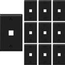 VCE Black Keystone Wall Plate (UL Listed), 1-Port Single Gang Ethernet Wall Plate Cover for RJ45/HDMI/Coax/Banana Keystone Jack Insert, 10 Pack