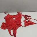 Avidlove Lingerie for Women Mesh Lace Bodysuit Sexy Wireless Garter Lingerie Set Teddy Lingerie(No Stockings) (XL, Burgundy)