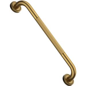 20 Inch Bronze Shower Grab Bar Gold, Munzong Antique Brass Bathroom Grab Bar w/Anti-Slip Knurled Grip, Bathroom Balance Bar, Safety Bath Handrail Support, Handicap Injury Elderly Senior Assist Handle