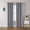 ChrisDowa Grommet Blackout Curtains for Bedroom and Living Room - 2 Panels Set Thermal Insulated Room Darkening Curtains (Light Grey, 52W x 72L) | 2 Panels Set, Thermal Insulated, Light Blocking, Room Darkening, Grommet, Window Drapes, Light Grey, 52