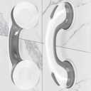Shower Handle 2 Packs Grab Bars for Bathtubs & Showers, 12 inch Grab Bars for Bathroom with Strong Hold Suction Cup, Balance Bar Safety Hand Rail for Injury, Senior, Elderly Grey (Gray)