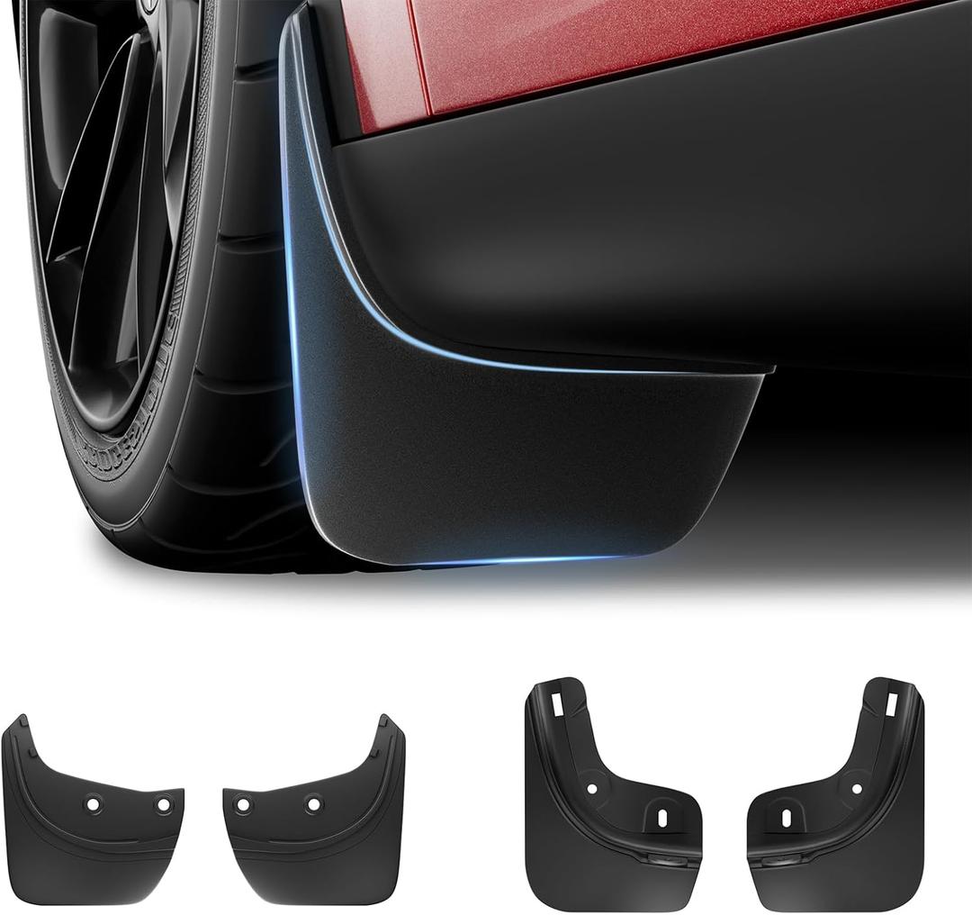 Model Y Mud Flaps for Tesla Model Y 2024 2023 2022 2021 2020 Accessories No-Drill Splash Guards, All-Weather Tire Protection, Durable Mud Guards Compatible with Tesla Model Y (Model Y 2020-2024)