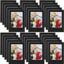 Barydat 30 Pack Mini Magnetic Picture Frame 2x3 Refrigerator Magnet Photo Frame Picture Holder Table Photo Frame Set Magnetic Wallet Size Photo Frame for Fridge Table Locker Whiteboard, Black