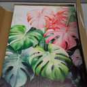 3pcs Framed Tropical Botanical Canvas Wall Art Monstera Leaves Posters Botanical Prints Bohemian style Wall Decor Pictures Palm Leaves Paintings for Bathroom living room Decoration (Colorful)