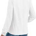 Okiwam Womens Long Sleeve Shirts Fall 2026 Square Neck Dressy Casual Blouses Eyelet Tunic Tops Fashion Outfits Clothes (S)