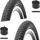 2-Pack 16 Kids Bike Tire, 16x1.95 inch BMX Heavy Duty Bike Tire, Puncture-Resistant Bicycle Tire, 16"/20" Inner Tubes Schrader Valve, Compatible with Child, Tricycle, Cruiser Bike