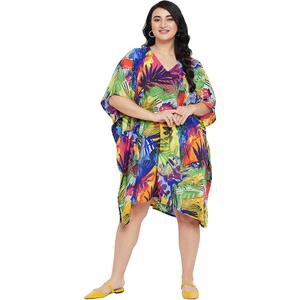 Kaftan Dresses for Women Bathing Suit Cover up Vneck Batwing Dress Loose fit Moroccan Caftan mumu Dresses, One Size
