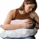Boppy Nursing Pillow - Verified Safe Breastfeeding Pillow with Softer Fill for Comfortable Support, Machine Wash & Dry Cover, Non-Toxic Materials - Blue Speckled Current