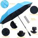 Beach Chair Umbrella with Clamp, Portable Clip on Umbrella for Outdoor Chairs, Adjustable UPF50+ Sun Shade Umbrellas for Beach Patio Travel Camping Wheelchair Golf Cart, Small 40inch with Storage Bag
