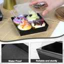 150 Pack Charcuterie Boxes with Clear Secure Lids, 5.3x4.9x2.5 Inches Black Square Disposable Food Containers Cookies Boxes for Sandwich, Pastry, Dessert