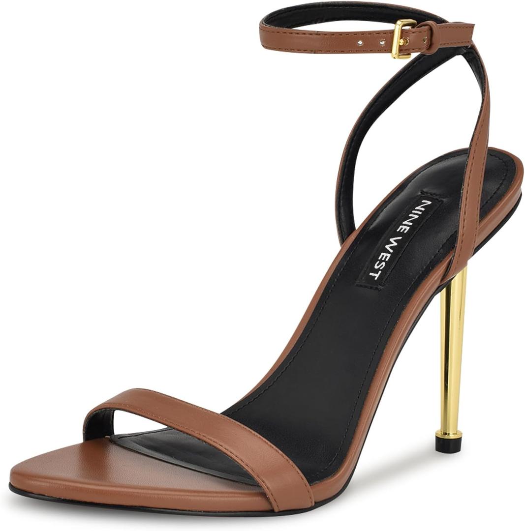 Nine West Women's Reina3 Heeled Sandal, Dark Pecan 230, 8.5