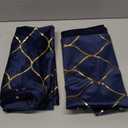 DEZENE Gold Velvet Throw Pillow Covers Navy: 2 Pack 24x24 Inch Square Decorative Pillow Cases for Bedroom Sofa Couch Living Room