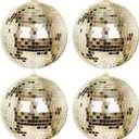 KI Store 4pcs Disco Christmas Balls 6-Inch Gold Large Mirror Christmas Tree Ornaments for Xmas Decor