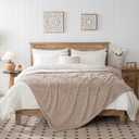 60x80 Inch Brown Twin Blanket - Soft & Fluffy Fleece, Neutral Tan Color, Cute & Aesthetic, Perfect for Sofa, Couch, Chair, Bed, Living Room & Bedroom, All-Season Use, Plush & Cozy Decorative Blanket