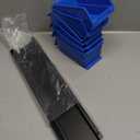 Ultrawall Wall Mounted Storage Bins, Plastic Hanging Storage Organizer Bins, Garage Tool Storage System for Screws, Nuts, Bolts, Nails, and Small Hardware Parts, 12x Bins & 3x Rails, Blue