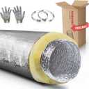 6 in. x 25 ft. Insulated Flexible Duct R4.2 Silver Jacket, 6 - Flexible Ductwork - Ducting & Venting