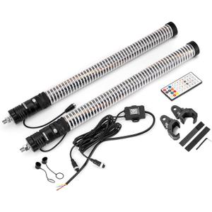 WeiSen 2PCS UTV 1FT Fat COB Whip Light with Pro-fit Roll Cage Whip Light Mount and Plug & Play Adapter Compatible with Polaris General Ranger Defender Commander Maverick Sport Trail