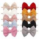 YanJie 4.5'' Nylon Bow Headbands for Baby Girls - Handmade Tied Bows Hair Accessories for Infants and Toddlers - 10 Pieces