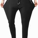 Hidkat Women's Outdoor Hiking Pants Lightweight Breathable Quick Dry Stretchy Running Athletic Pants with Zipper Pocket (Black, Small)