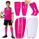XZQTIVE Soccer Shin Guards with Shin Sleeves and Soccer Socks, Football Shin Pads Set for Kids Youth and Adult