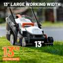 Litheli Cordless Lawn Mower 13 Inch, U20 Handy+ 20V Electric Lawn Mowers for Garden, Yard and Farm, 5 Heights Adjustment, Light Weight,4.0Ah Portable Battery Included