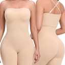 Strapless Shapewear for Women, Full Shape Wear Tummy Control Bodysuit, Seamless Slimming Body Shaper (S, Nude)