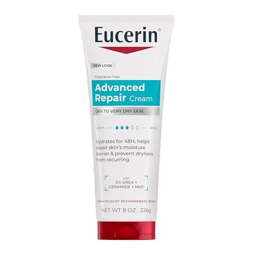 Eucerin Advanced Repair Body Cream for Very Dry Skin, Fragrance Free Daily Body Moisturizer, 8 Oz Tube