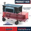Sekey 500LBS Heavy Duty Double Decker Wagon with Extender, 400L Large Capacity Collapsible Garden Cart Fits 10x10 Canopy, All-Terrain Big Wheels with Brakes, Foldable Utility Wagon for Sports, Camping