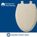 Bemis 1500EC 146 Almond Elongated Molded Wood Toilet Seat with Easy-Clean & Change Hinge