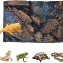 Rock Terrarium Background, 3D Reptile Tank Background Board Amphibian Stereo Backdrop Wall Reptile Stereo Decoration Aquarium Decoration Reptile Gecko Frog Lizard (Blue)
