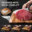 4 Pack Teak Wood Cutting Board Set for Kitchen Heavy Duty Non Toxic Non Slip Solid Thick Wood Haus Chopping Board Extra Large Big Small Meat Best Essential House Warming Hostess Host Gift (Multi-Size Set | 4 Pack with Holder)