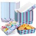 Pinkunn 60 Pack Mermaid Food Trays Mermaid Themed Nacho Hot Dog Trays, Paperboard Food Boats for Birthday Party Decorations