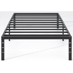 NEW JETO Metal Bed Frame,Twin Size Bed Frame with Storage Space,12 InchHeavy Duty Sturdy Mattress Foundation,Easy Assembly,No Box Spring Needed, Black