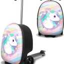 ALVOD Scooter Suitcase for Kids - Scooter Luggage for Kids Lightweight Suitcases with LED Light Wheels